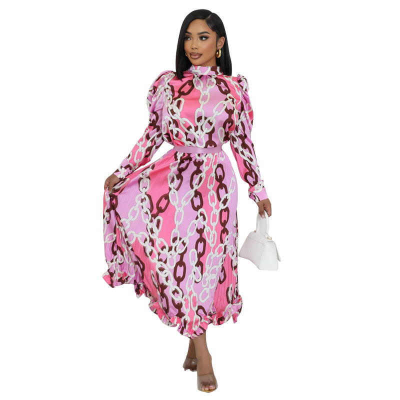 Elegantes, lässiges Herbstkleid-Set für Damen mit langen Ärmeln und Faltenrock – Stilvolles und bequemes Outfit für Büro und Freizeit_voghion.com