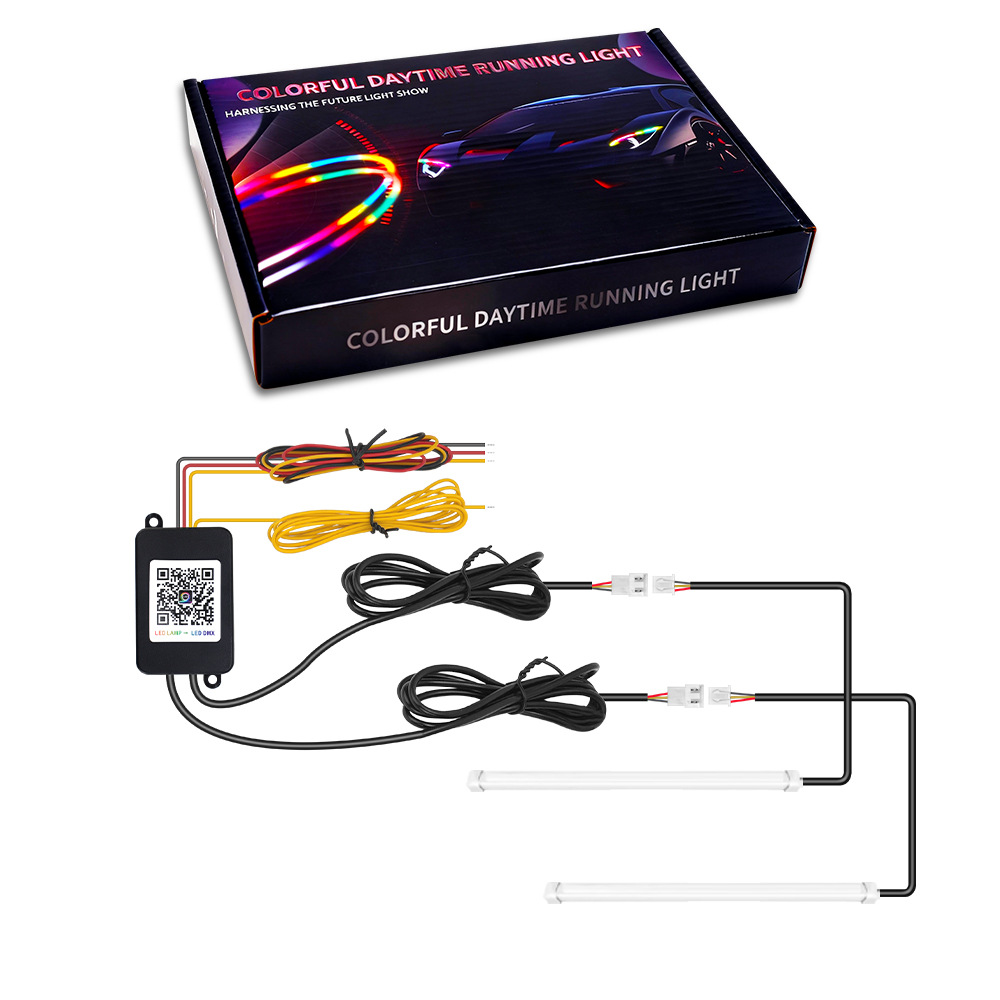 Lámparas delanteras LED del automóvil arrancan escaneando luz diurna de guía de color iluminada de doble color correa de flujo de dirección luz de conducción