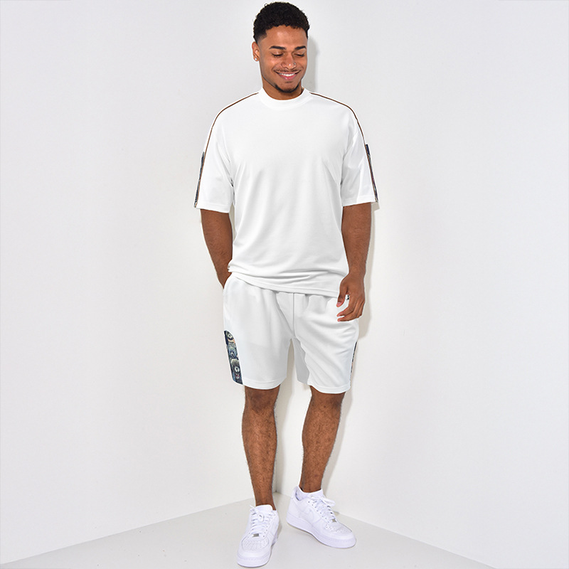 Ensemble deux pièces décontracté pour homme, collection été 2025 : short imprimé à manches courtes._voghion.com