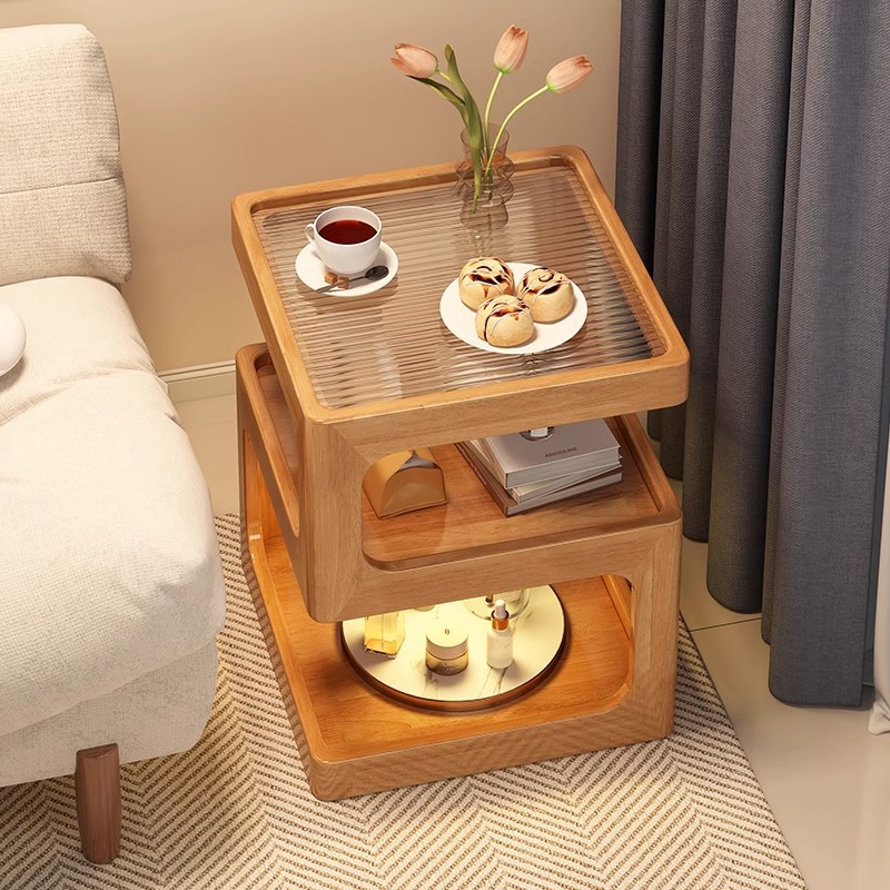 Sofá de lado armario de lado sala de estar simple mesa de té de madera sólida dormitorio mesa lateral creativa 520 mesas de cabezal de cama estante de almacenamiento doméstico
