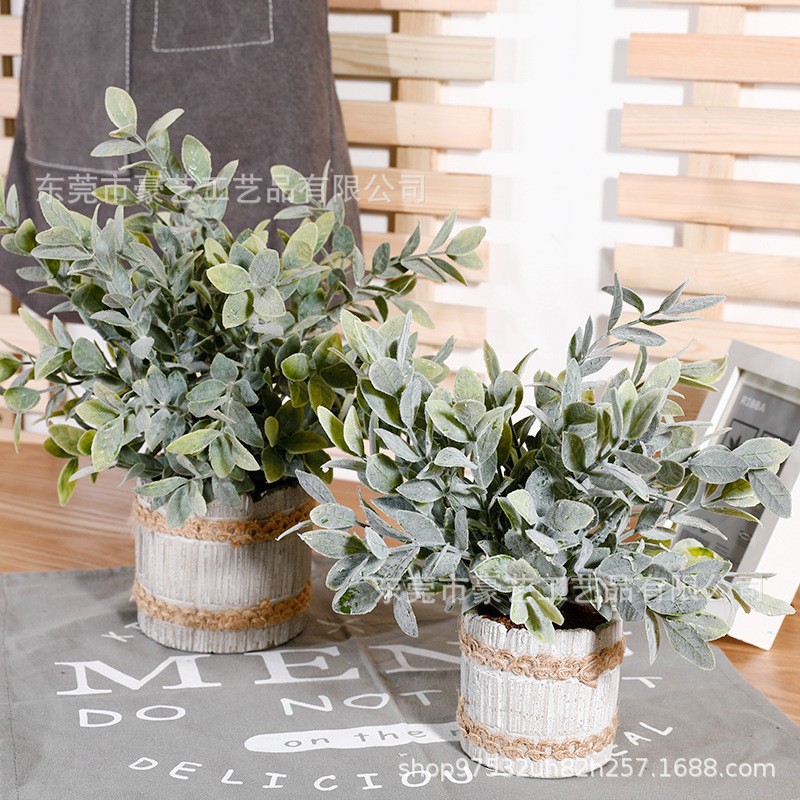 仿真绿植盆栽草球七里香盆景ins风仿真花家居小树摆件创意圆球花