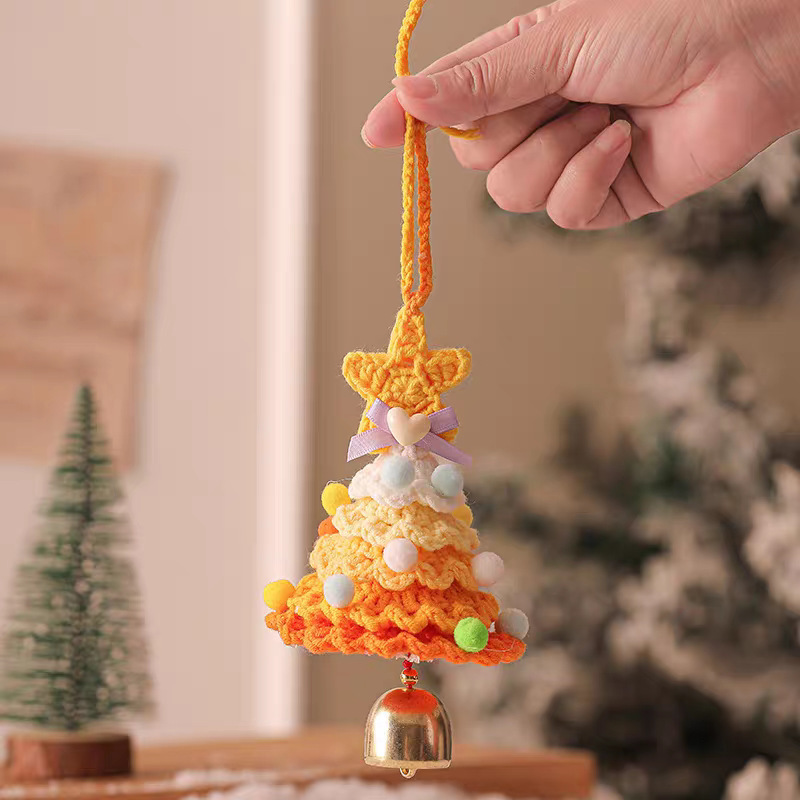 爆款圣诞节Christmas tree车挂件圣诞树毛线手工钩织礼物创意挂件|undefined