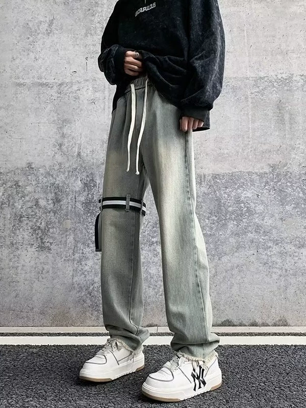 Джинсы Tide, брюки, осень, свободный прямой крой
