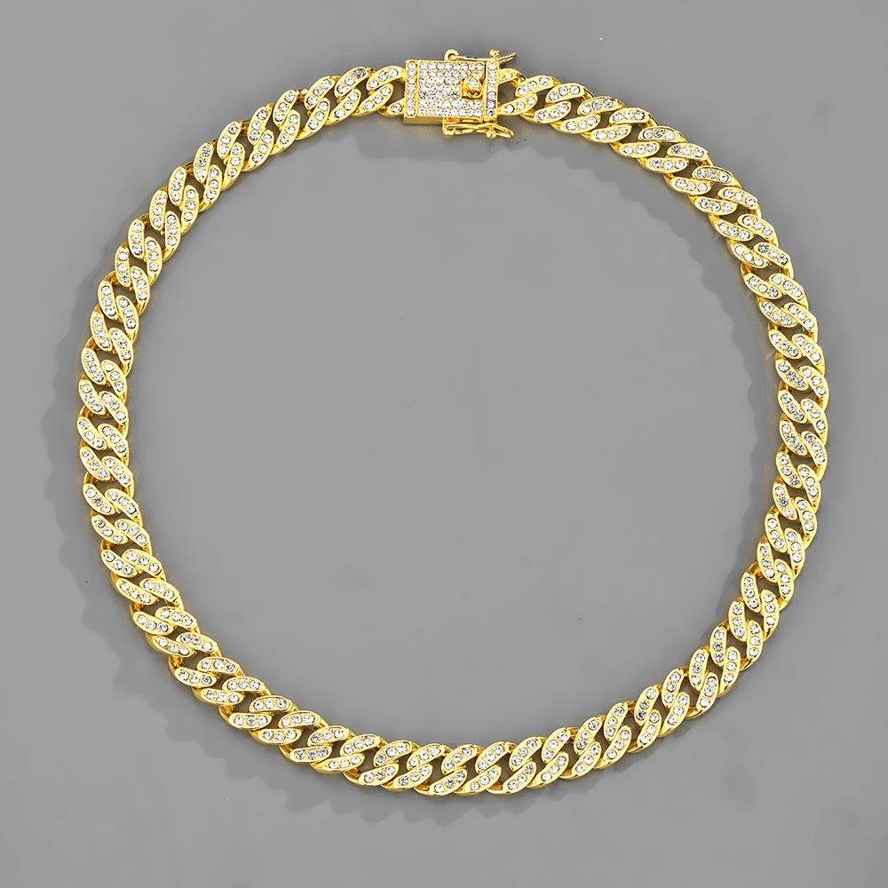 Collana a catena cuban hip hop full diamond da donna versatile_voghion.com