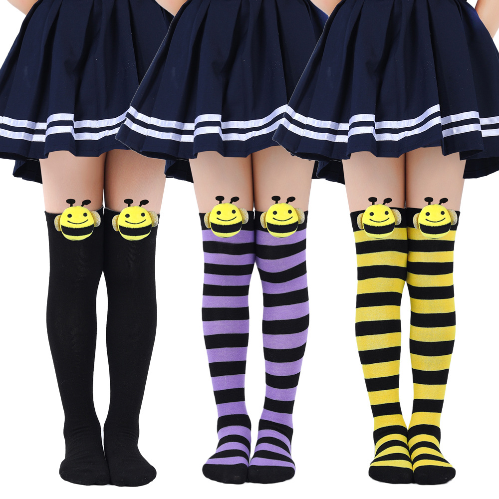 Kid's Cute Stripe Polyester Over The Knee Socks A Pair display picture 1