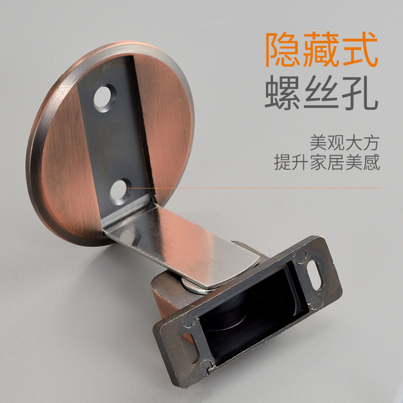 Puerta de succión de hoteles sin perforación puerta magnética de succión magnética inodoro anticolisión invisibles fabricantes de succión de suelo de aleación de zinc