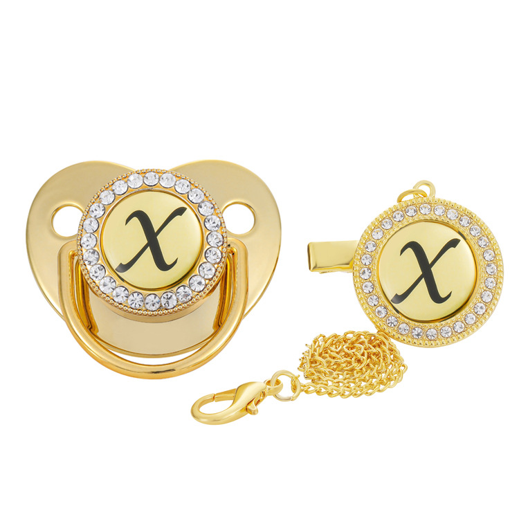 Venta caliente transfronteriza bebé destete chupete Diamante de alta calidad Golden Baby Point Diamond comodidad jugar boca