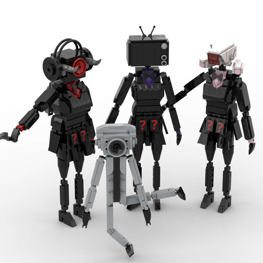 Laberinto bruja skibidi Monitor de aseo hombre vs hombre bloques de construcción montado Mesa swing generación caliente juego