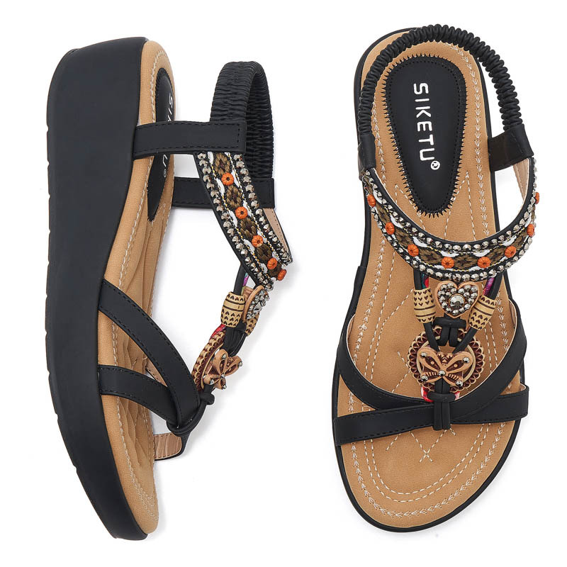 U670 - 3 Amazon nuevo 2025 diamante sandálias de playa casuales versátiles tacones grandes zapatos de mujer