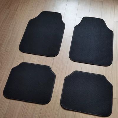 Universal Foot Pad: Car Suede Anti-Slip Floor Mats, Large - non-woven-black-border-universal-four-piece-pack