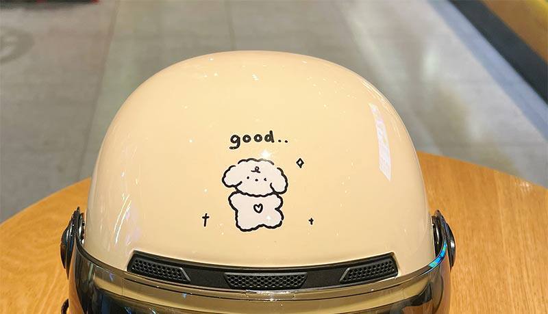 Cute Puppy Helmet, New National Standard 3C Certified Electric Vehicle Safety Helmet, Cartoon Simple Style, Women's Motorcycle Safety Helmet
