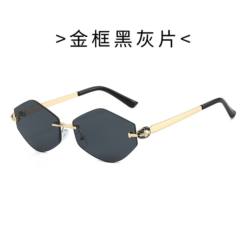时尚跨境新款无框菱形太阳镜个性百搭金属无框热卖欧美女士眼镜户|undefined