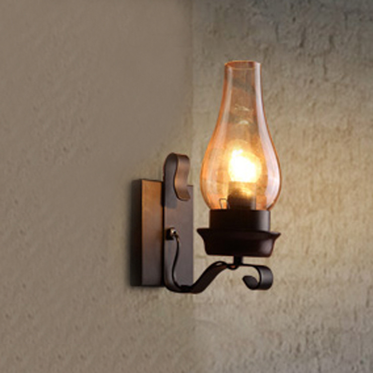 Country retro creative sconce for bed