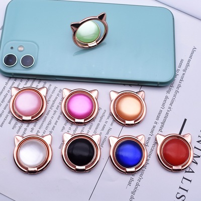 镶钻宝石金属怀表猫咪头手机指环扣 小恶魔手机通用支架 指环支架