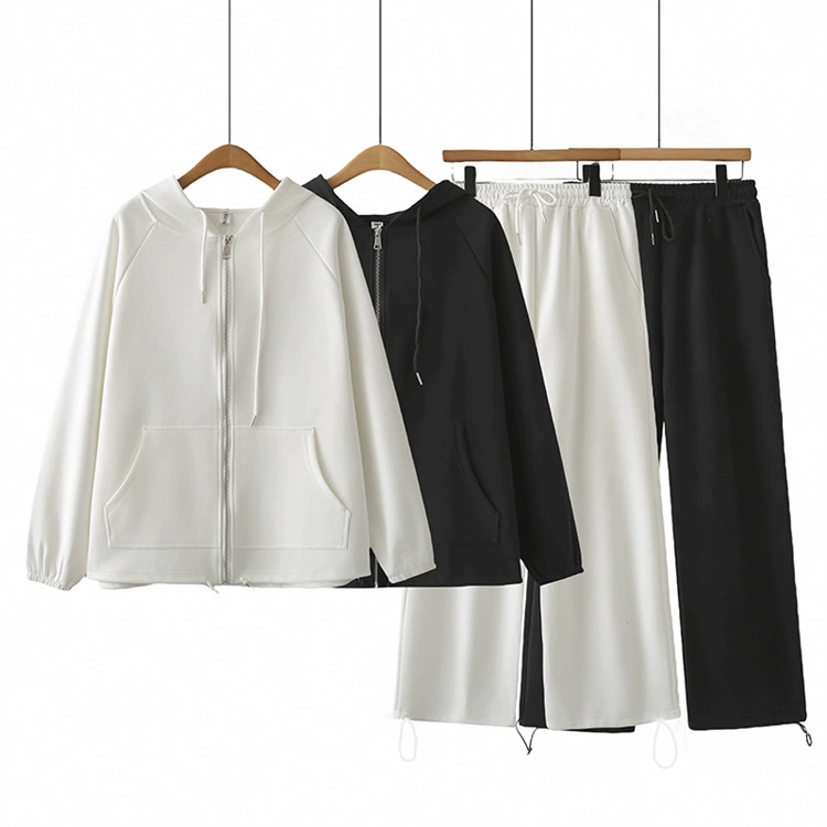 Женский свитер больших размеров, спортивные штаны, 2024, Весенний Новый Повседневный стройнящий костюм в ленивом стиле с пухленькими девушками, комплект из двух предметов 2699