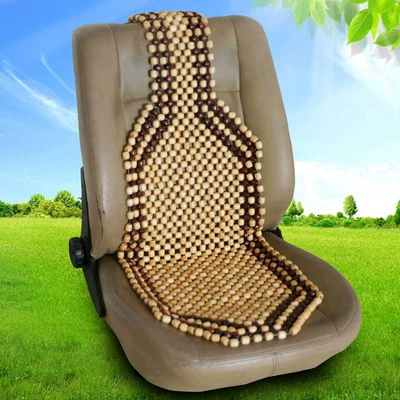 Beaded wooden bead seat cushion, universal non-slip seat cushion for cars and SUVs, car cooling pad, cross-border summer cooling seat cushion (Cool pad) - beigebrown-border-single-seat