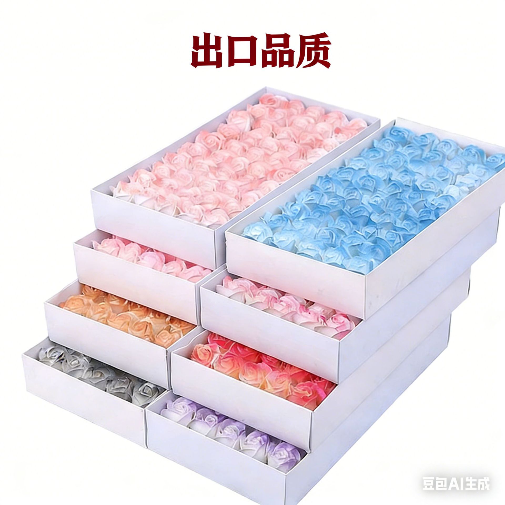 外贸品质香皂花花头婚庆情人节送好友家人仿真花配件玫瑰花康乃馨