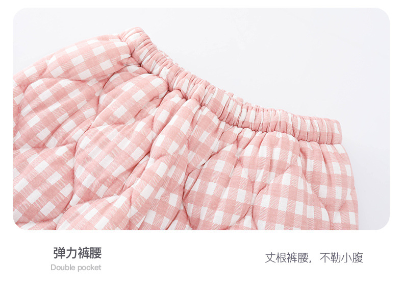 法米姿 夹棉睡衣女秋冬天纯棉长袖三层加厚可爱可出门保暖家居服套装