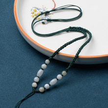 手工编织4股玉线翡翠观音吊坠配绳可调节玉珠项链绳男女挂坠绳