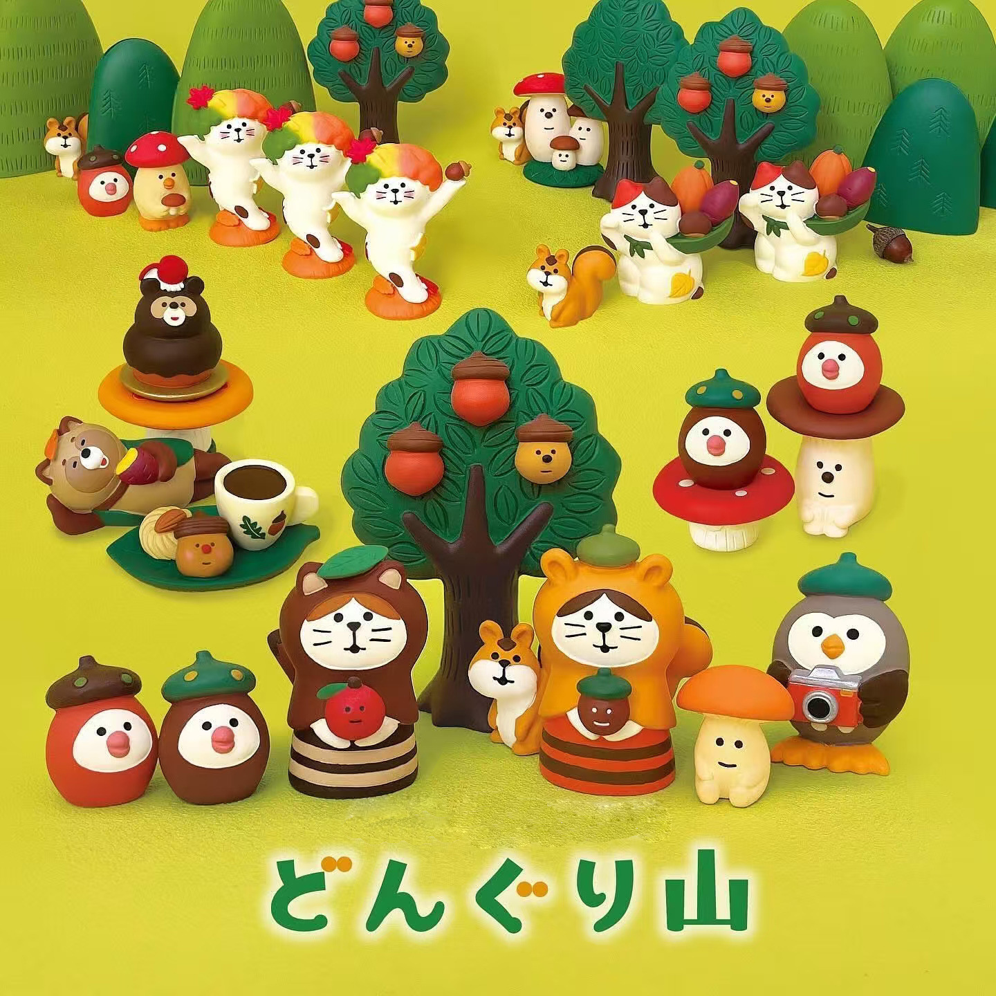 일본 고양이 가을 수확 시리즈 창조적 인 귀여운 메이플 리프 춤 고양이 수지 공예 유행 인형 장식품