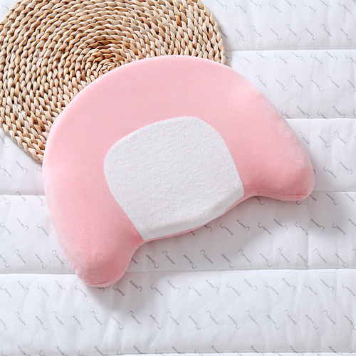 U-shaped Anti-slip Baby Pillow with Silk Velvet Cotton Memory Foam, Suitable for 6-18 Months Old Babies, Protective Memory Foam Pillow