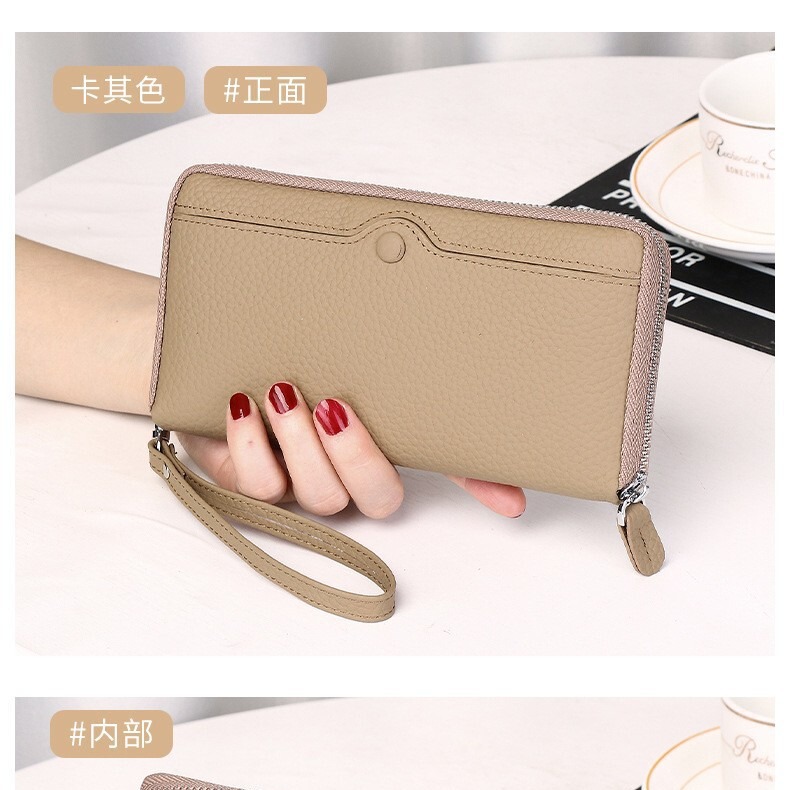 Japanese-style genuine leather women's wallet long multi-card large capacity coin purse bag foreign trade high-end men's and women's clutch