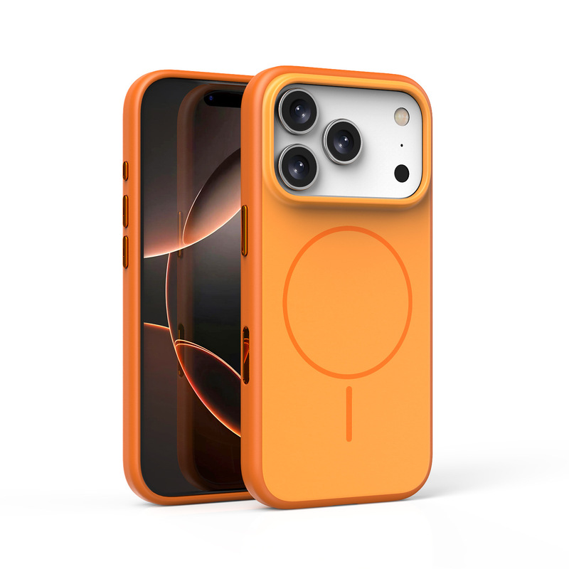适用苹果17promax手机壳磁吸肤感磨砂iphone17相机按键保护防摔壳|undefined