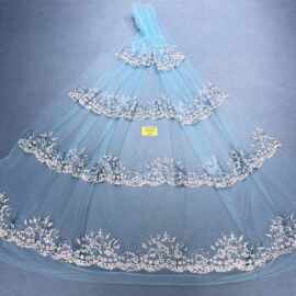 现货洒金花型款花型235#LC7618婚纱礼服面料 网纱 喷金花型面料