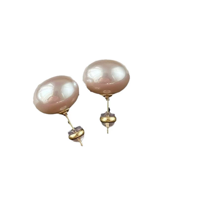 Earrings Silver 925 pearl double‑sided studs with tassel style, light luxury, pearls 8–16 mm