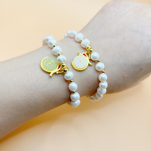 2024 New Year of Destiny Dragon Year Natural Pearl Bracelet with Chinese Style Retro Creative Design Bead Necklace Accessory