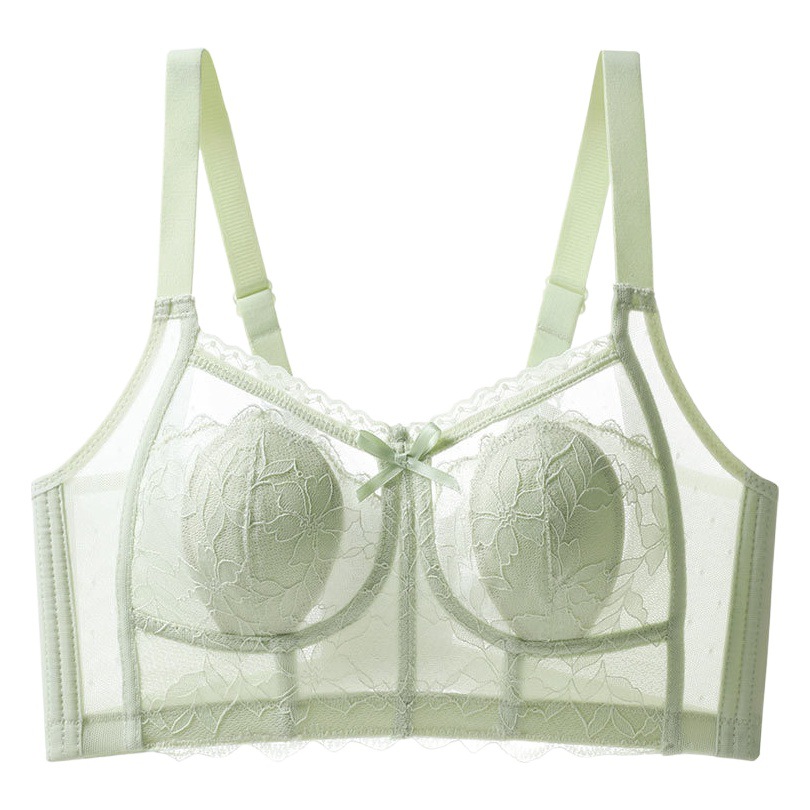 Ropa interior grande pecho pequeño verano Delgado Orejas de conejo Sujetador push up inalámbrico sujetador de mama estilo francés ropa interior para mujeres