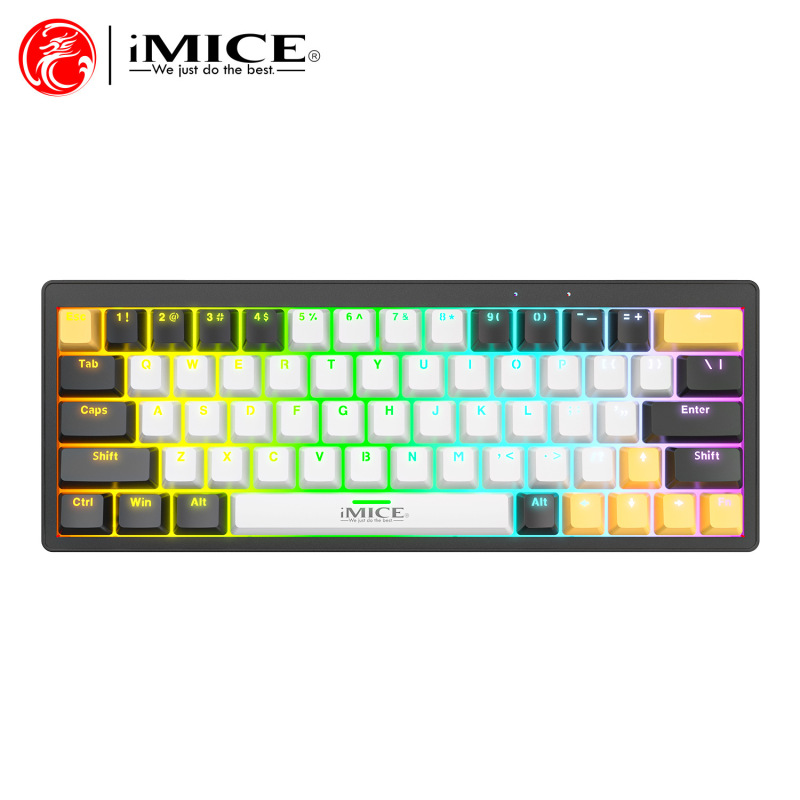 Imice 2.4g Wireless Bluetooth Dual-Mode 61-Key Rgb Keyboard Mini Small Portable Gaming E-Sports Office Imice 2.4g Wireless Bluetooth Dual-Mode 61-Key Rgb Keyboard Mini Small Portable Gaming E-Sports Office