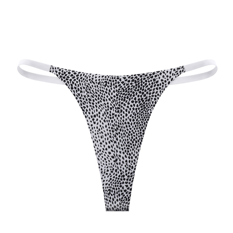 Europa y los Estados Unidos sin marcas de hielo sexy thongs de mujer cintura baja emoción estampado leopardo puro deseo bikini ropa interior de chicas
