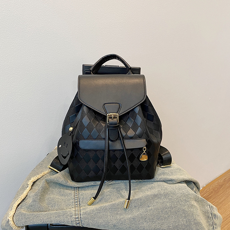 Mochila para mujeres 2024 nueva moda coreana mochila de estilo de oficina de viaje pequeño patrón de cuadrícula bolso ligero