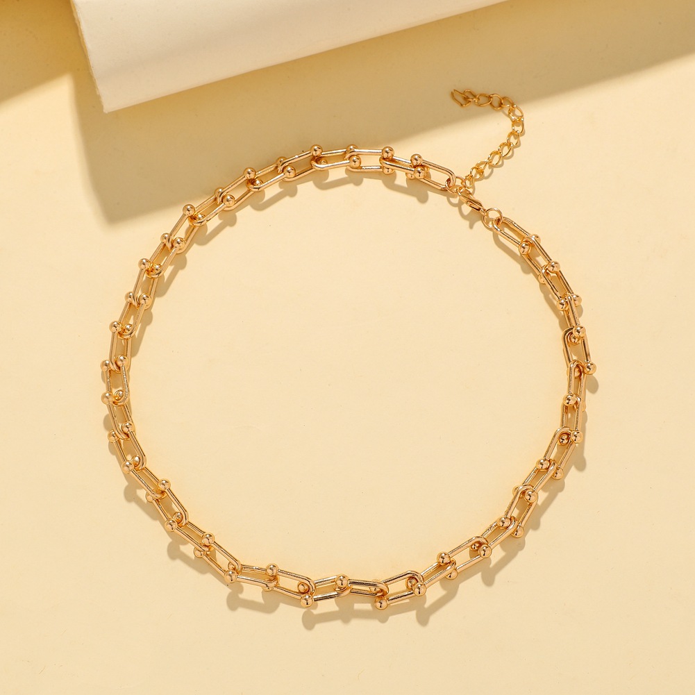 Fashion U Shape Iron Plating Unisex Necklace 1 Piece