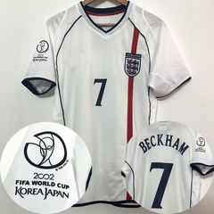 イングランドユニフォームレトロ2002日韓ワールドカップユニフォーム7ベッカムオーウェン長袖サッカーユニフォーム