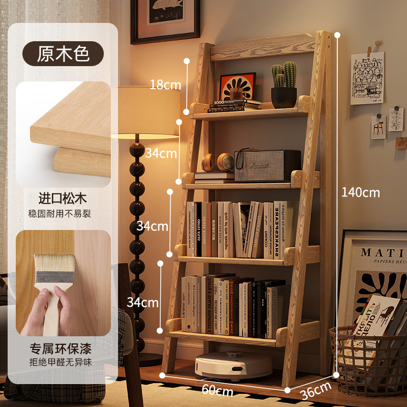 Estantes de madera sólida estantes de escaleras estantes de exhibición estantes de sala de estar estantes de bocadillos multicapa estantes de almacenamiento estantes de trapezoides simples