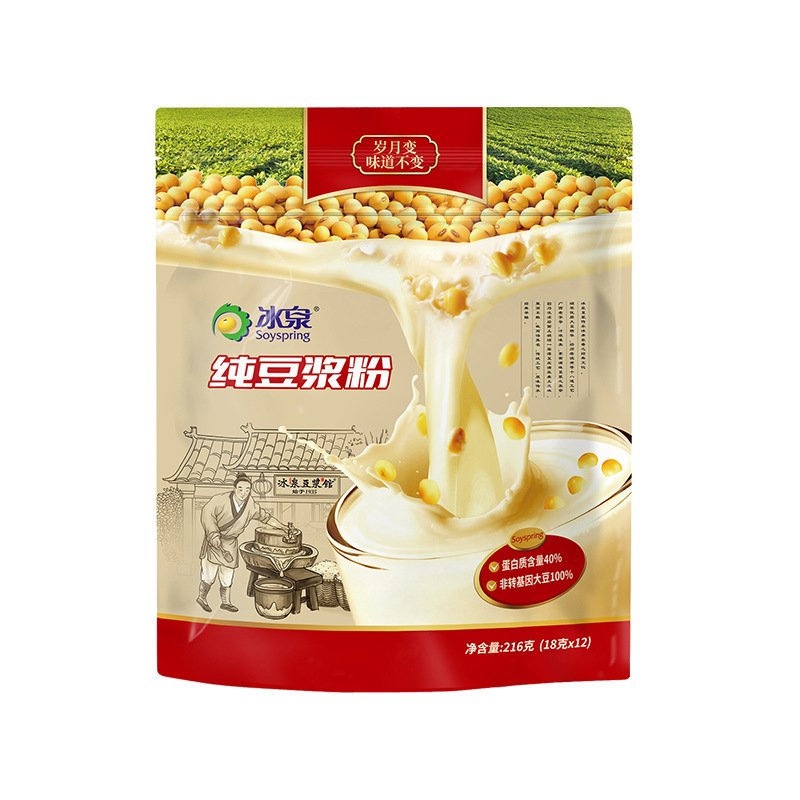 冰泉黄豆纯豆浆粉216g健身营养早餐高蛋白冲调饮品无蔗糖添加|undefined