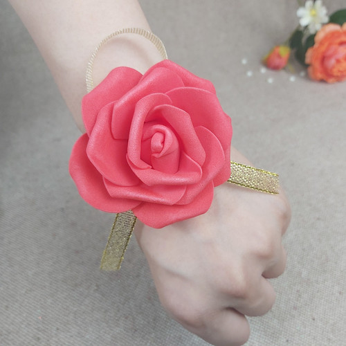 May 1st and 61st activities Children's Day performance simulation rose bride bridesmaid sisters PE wrist flower hand flower multi-color