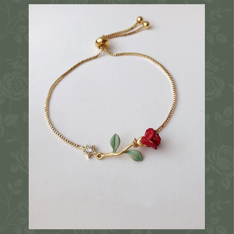 9g Weight Gold Plated Plating Material Copper Gold Plated Simple Style Flower Plating Bracelets
