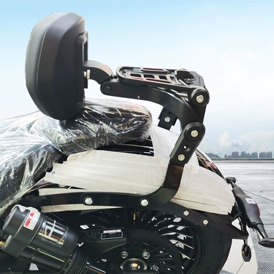 Motorcycle tail extendable backrest, driver and passenger