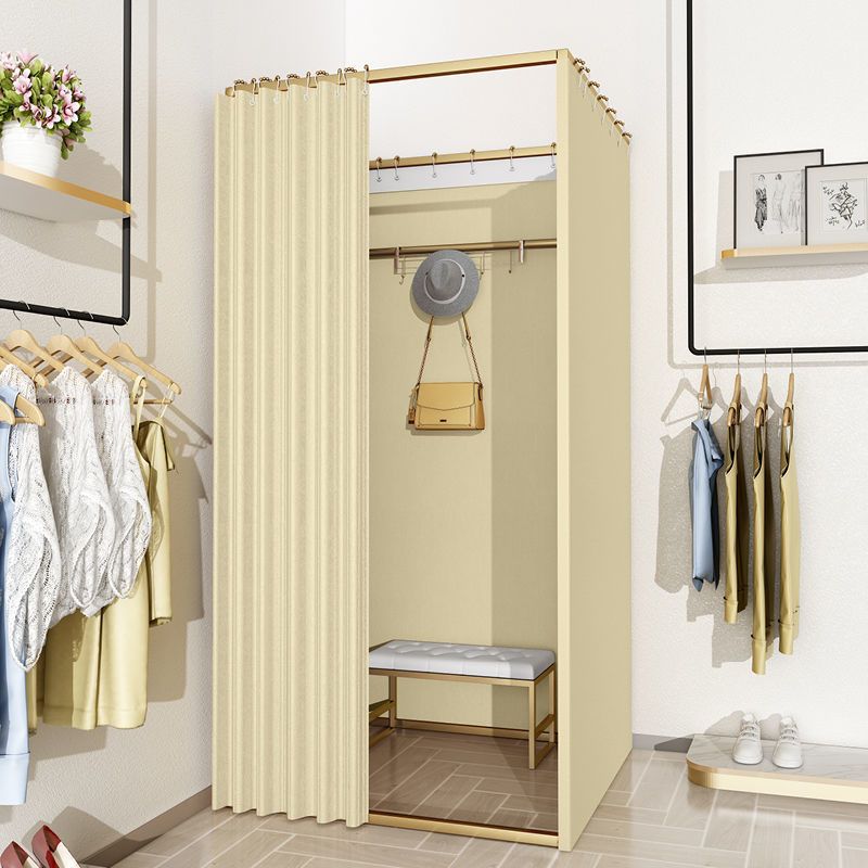 Tienda de ropa, centro comercial, vestuario de ensamblaje, sala de prueba móvil simple, cortina de puerta, piso, estante de exhibición portátil, vestuario