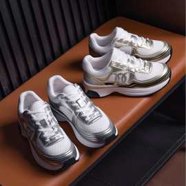 【不是原，图片什么样就什么样】网面透气老爹鞋女增高休闲运动鞋