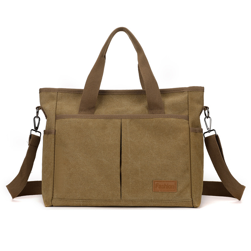 Women's Canvas Shoulder Bag Retro Style Large Capacity Office_voghion.com