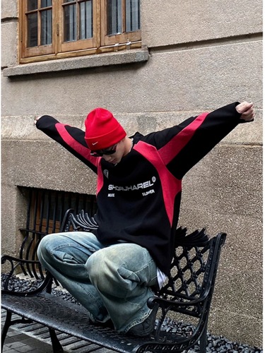 Men's Spring/Autumn American Streetwear Casual Heavyweight Advanced Loose Motorcycle Jacket