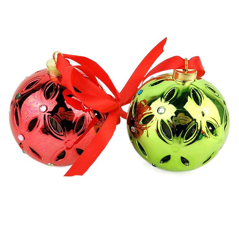 Cerámica creativa Navidad más lámpara colgante galvanoplastia colgante festivo bola de luz LED colgante de porcelana blanca bola colgante transparente hueca