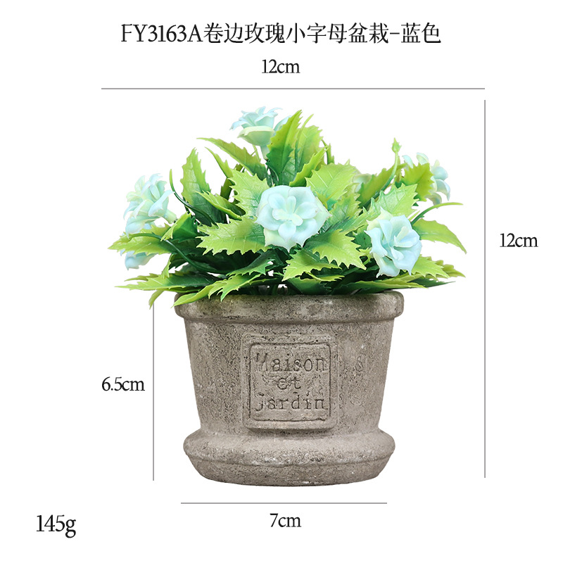 Más de 100 conjuntos de bonsáis artificiales de flores de plástico, plantas en maceta de pulpa de papel retro de gran venta transfronteriza, adornos de flores artificiales, macetas de flores falsas.