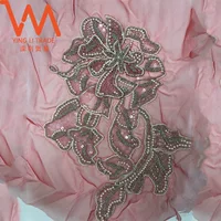 Антикварная Hanfu Вышивка атласная Алмазная полоса тяжелая промышленность ручной работы Индийский Шелк Свадебные аксессуары для невесты Xiuhe со стразами