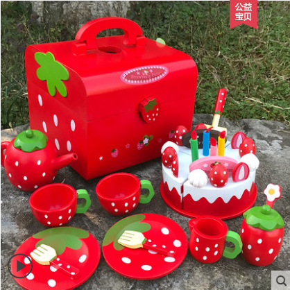 儿童木质生日蛋糕过家家玩具仿真水果切切乐宝宝女孩男孩生日派对|undefined