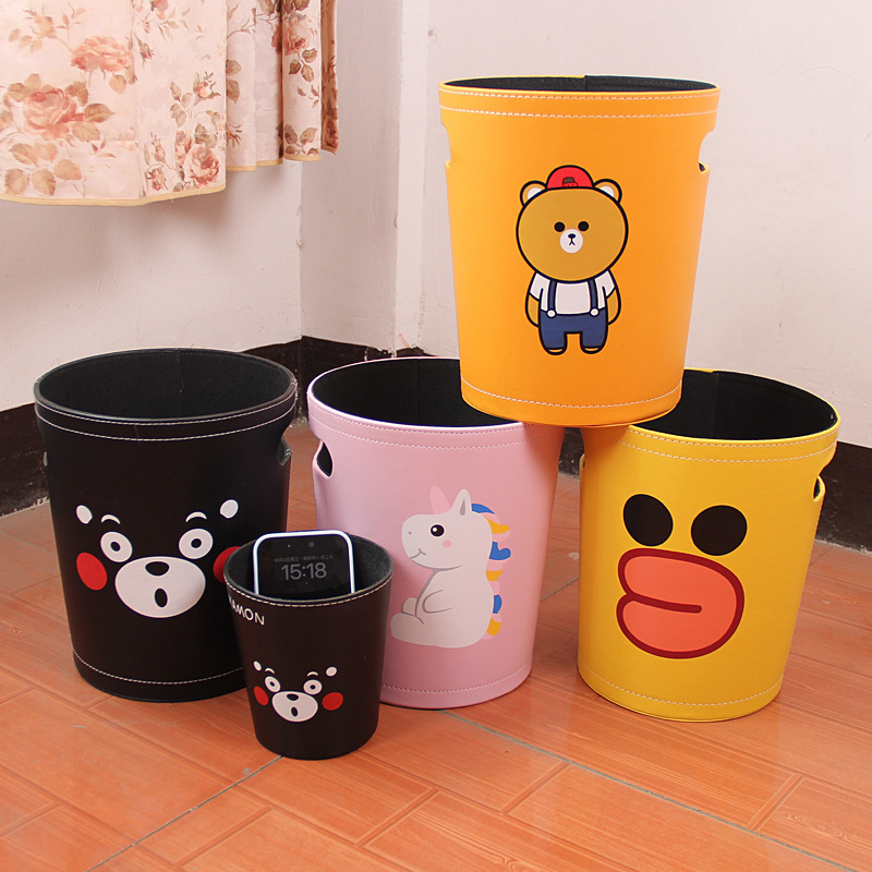 Trash Can Household Large Living Room Sanitary Bucket Light Luxury Round High Color Value Internet Celebrity Office Bedroom 2023 New Style